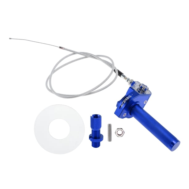 Empuñadura del Acelerador de 22mm Unique Bargains 1 Tornillo de Ajuste Azul M10 Cable del Acelerador Blanco de 120cm Aleación de Aluminio para Motocicleta KLX CR para CRF EXC XR TTR CB SSR ATV