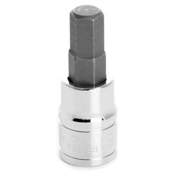 Performance Tool W38899 Chrome Hex Bit Socket, 3/8" Drive, 9mm Hex Bit