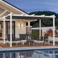 thumbnail image 3 of Purple Leaf 157.4" x 118" x 90.5" Gray Aluminum Pergola, Retractable Canopy with Adjustable Shade, 3 of 17