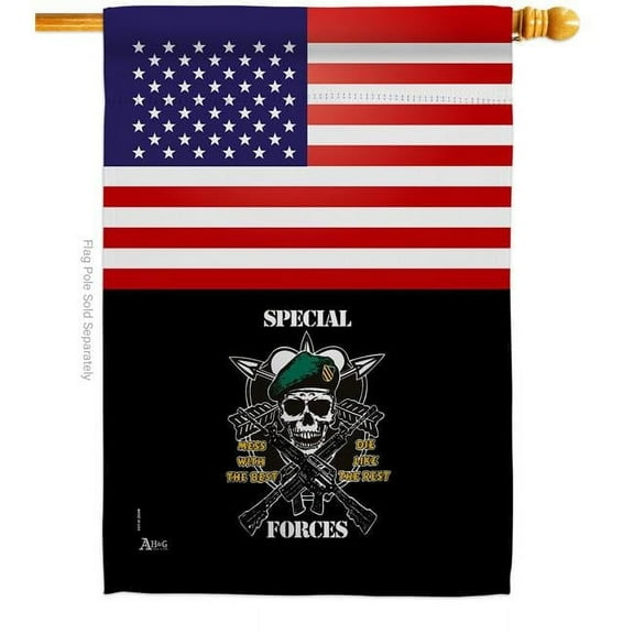 Americana Home & Garden H140623-BO 28 x 40 in. US Special Forces House Flag with Armed Army Double-Sided Decorative Vertical Flags Decoration Banner Garden Yard Gift