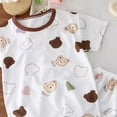 thumbnail image 4 of Akiihool Ensembles de Pyjama pour Filles Petites et Grandes Filles Ensemble de Pyjama à Rayures et Chat - Fibre de Modal Douce 2 Pcs Été (Brun, 4-5 Ans), 4 of 4