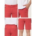 thumbnail image 6 of INSPIRE CHIC Men's Summer Solid Color Slim Fit Flat Front Walk Chino Shorts 30 Red, 6 of 7