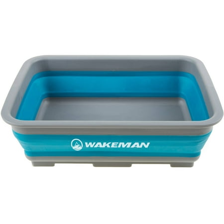 Collapsible Multiuse Wash Bin Portable Wash Basin Dish Tub Ice Bucket With 10 L Capacity For Camping Tailgating More By Wakeman Outdoors Blue