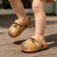 thumbnail image 4 of Djtdsds Kids Cat Face Closed-Toe Slide Sandals Soft Non- Shoes Color:Coffee,Size:13, 4 of 9