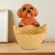 thumbnail image 2 of Cesta con estatua de perro y cachorro para guardar objetos decorativos para el hogar, entrada, sala de estar. Marrón, 2 of 9