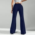 thumbnail image 5 of WULMLEO Ladies Fashion High Waist Sweatpants Loose Draw String Waist Solid Color Cargo Drawstring Pants Leisure Flares Navy S, 5 of 9