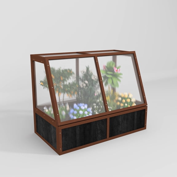 Wood Mini Greenhouse Planter Warms Plants Outdoors 47"x26"x36"
