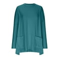 thumbnail image 4 of Plebaso Chemises à Poches pour Femmes Manches Longues Tunique Décontractée Col Rond Hauts Unis Amples Blouses Printemps Été, 4 of 6