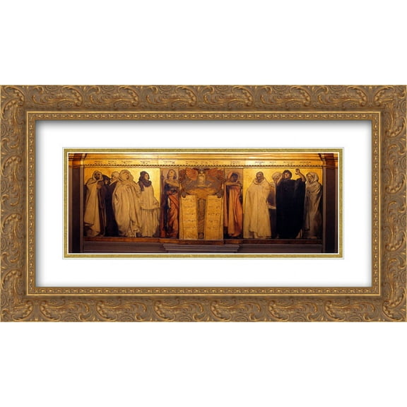 John Singer Sargent 2x Matted 24x14 Gold Ornate Framed Art Print 'Frieze of Prophets'