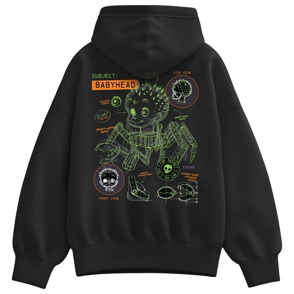 Toy Story - Babyhead Blue Print - Women's Oversized Fleece Hoodie Sweatshirt