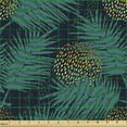 thumbnail image 2 of Ambesonne Tropical Fabric by the Yard Upholstery, Hawaii with Palm Trees, 10 Yards, Dark Blue Green, 2 of 5