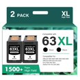 thumbnail image 1 of Cartucho de tinta negra Cool Toner 63XL, paquete de 2, alto rendimiento, 1 of 7