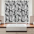 thumbnail image 2 of Ambesonne Tropical Kitchen Curtains, Exotic Hibiscus Flower, 55"x39", Grey and White, 2 of 3