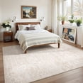 thumbnail image 4 of Roxstand 5x7 Area Rugs for Living Room, Stain Resistant Floral Vintage Washable Rugs, Non-Slip Thin Farmhouse Beige Rugs(5'x7', Beige), 4 of 11
