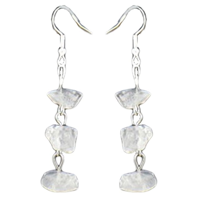 Pendientes de cristal Qarigey para mujer blanco