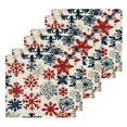 thumbnail image 3 of BZSMCE Towel Cotton Face Towel Soft Hand Towels Fashion Red White and Blue Snowflakes Pattern, 3 of 9