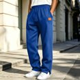 thumbnail image 6 of Lmueinov 2026 Men's Soft Fleece Jogger Sweatpants Cuffed Ankle Side Slit Casual Loose Trendy Warm Everyday Lounge Pants with Leather Patch, S-XXXL, 6 of 6
