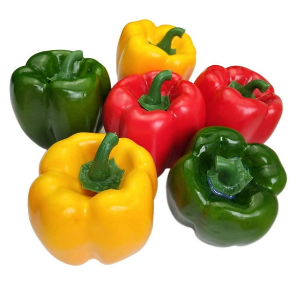 3Pcs Artificial Bell Peppers Veggie Colorful Bell Peppers for Decoration, Decorative Vegetables, Red Green Yellow Bell Peppers
