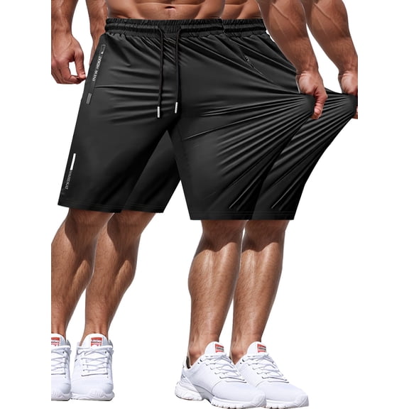 Men's Athletic Shorts Lightweight Sport,Gym,Workout，Running Jogging Shorts Quick Dry with Zipper Pockets