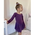 thumbnail image 4 of Arshiner Girls Long Sleeve Ballet Leotards with Shinny Skirts Criss-Cross Back Dance Dresses, 4 of 6