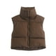 thumbnail image 1 of Chaleco corto de invierno para mujer Abrigo cálido sin mangas Chaleco esponjoso Chaleco acolchado Marrón XL JAMW Sencillez, 1 of 5