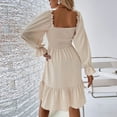 thumbnail image 3 of Country Dress After 5 Dresses For Women Evening Homecoming Dresses One Shoulder Long Sleeve Skater Dress Womens Gold Belts For Dresses Plus Size Purple Dress Layered Dress For Women, 3 of 3