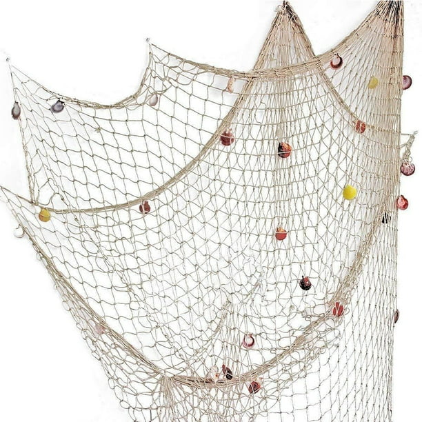 Mediterranean Style Fish Net with Shells Decoration Retro Photography Props  Fish Net Wall Decor 