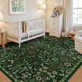 thumbnail image 4 of 5×7 Dark Green Washable Floral Area Rug,Vintage Boho Soft Low-Pile Living Room Rugs, Stain Resistant Botanical Non-Slip Carpet for Bedroom,Dining Room, Kids Nursery,Home Decor, 4 of 7