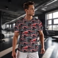 thumbnail image 3 of Wukai Red And Blue Cars Print Men's Short-Sleeved Mesh T-Shirt,Quick-Dry Short Sleeve Workout T-Shirt-5X-Large, 3 of 8