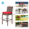 thumbnail image 7 of Patio Stools & Bar Chairs Outdoor Wicker Bar Stools Set of 2 Counter Height Bar Stools Patio Chairs Bar Height with Footrest Armless Cushion Red All Weather Rattan for Garden Pool Lawn Backyard, 7 of 7