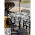 thumbnail image 5 of Outdoor Tablecloth with Umbrella Hole for Patio/Picnic/Party/Camping, Palm Leaves Black Waterproof Table Cloth Square Cover Washable, Tropical Minimalist Botanical Coastal (60"x 60"), 5 of 9