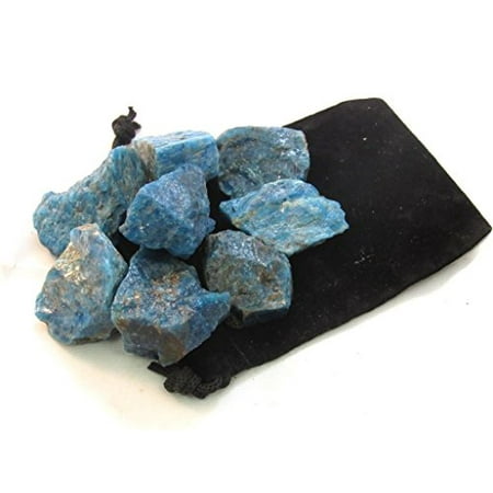 Apatite Wire - Zentron Crystal Collection: Apatite All Natural Rough Stones and Velvet Pouch (1 Pound)