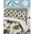 thumbnail image 3 of Quilt King Size Bedding Set, Date Palm Trees Reversible Summer Quilt 3 Pieces, Retro Summer Tropical Trees Plants Beige Lightweight Bedspreads Coverlets with 2 Pillow Shams for All Seasons, 3 of 5