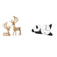 thumbnail image 1 of Estatua de escultura de ciervo,Estatua de ciervo,adorno de mesa,decoración del hogar,Colecciones de decoración de figuras de pareja de renos enamorados,Reloj de pared,Reloj de pared Panda, 1 of 8
