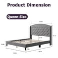 thumbnail image 6 of Tookss King Size Bed Frame,Upholstered Platform Bed with Wingback Headboard,Heavy Duty Button Tufted Bed Frame with Wood Slat Support,Easy Assembly,No Box Spring Needed,Light grey, 6 of 9