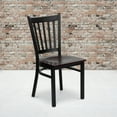 thumbnail image 2 of Flash Furniture HERCULES Series Black Vertical Back Metal Restaurant Chair - Mahogany Wood Seat, 2 of 7