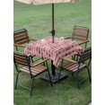thumbnail image 4 of Outdoor Tablecloth with Umbrella Hole for Patio/Picnic/Party/Camping, Abstract Tribal Arrows Waterproof Table Cloth Square Cover Washable, Boho Middle Century Dusty Rose Vertical (60"x 60"), 4 of 9