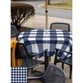 thumbnail image 6 of Square Outdoor Tablecloth with Umbrella Hole Navy Blue Check Outside Table Cloth Waterproof Patio Table Cover Farmhouse Buffalo Plaid Blue Zipper Tablecloths for Picnic Party Camping 54x54 Inch, 6 of 8