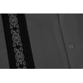 thumbnail image 3 of Cuban Guayabera Men's Dress Shirt Beach Wedding Short Sleeve Button-up Casual Dark Grey/Black Medium, 3 of 4
