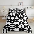 thumbnail image 2 of Castle Fairy Abstract Split Circle Full Size Comforter Sets 3-Piece,Retro Curved Bedding Comforter Set,Black White,Reversible,1 Comforter and 2 Pillowcases, 2 of 6