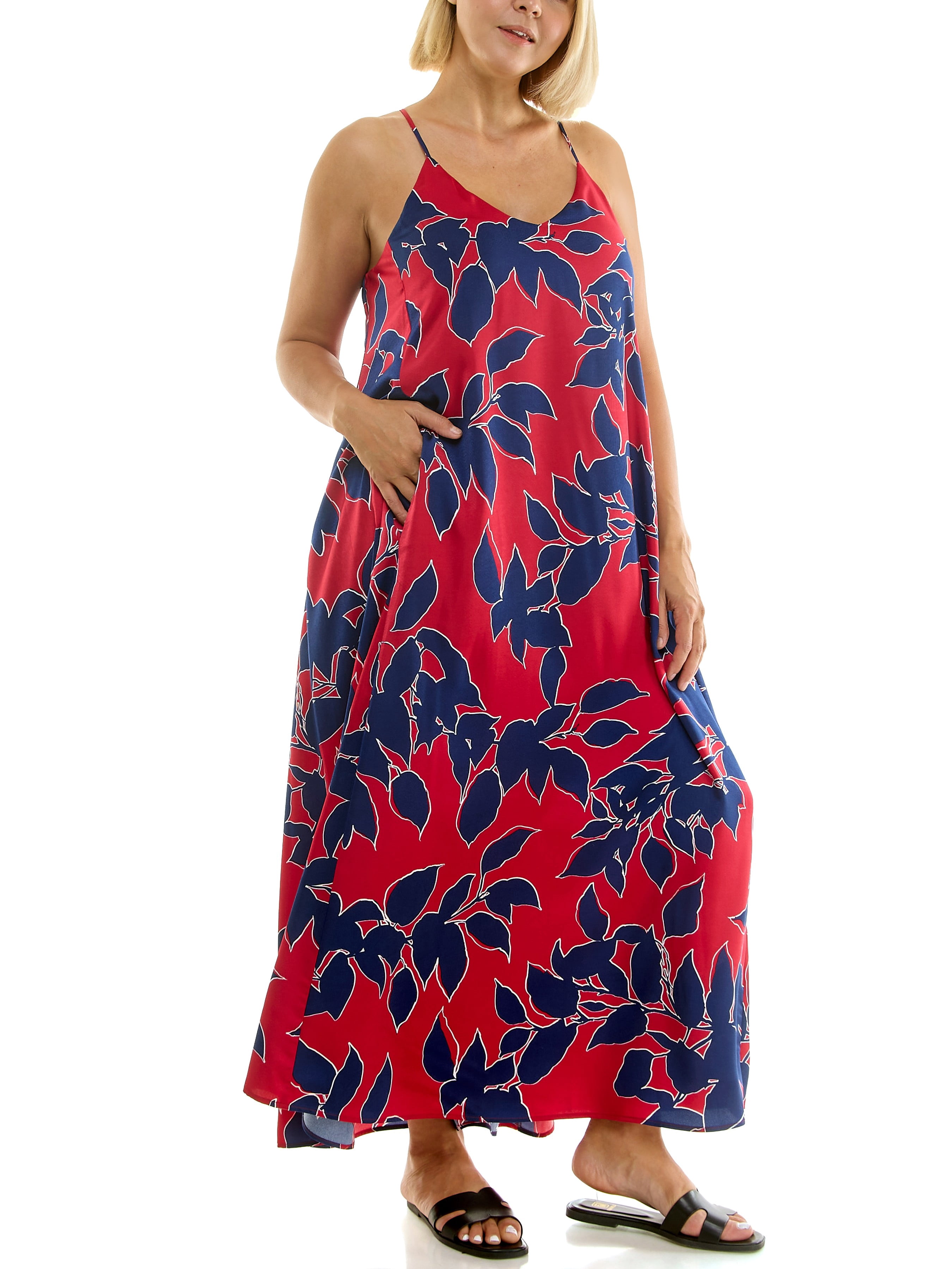 Nicole Miller Women's Maxi Slip Dress With Built In Bra, Sizes S-XL