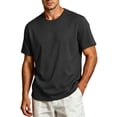 thumbnail image 3 of Sports Shirts Dqueduo Men's Short Sleeved Round Neck Elastic Breathable Top Casual Sports T-shirt Black XXL, 3 of 6