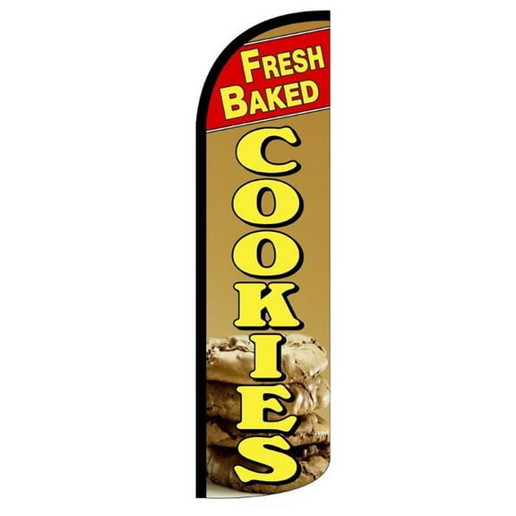 FRESH BAKED COOKIES Windless Flag (Hardware Not Included) |Advertisement /Business Flags | Feather Flag |