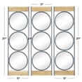 thumbnail image 3 of DecMode 11"W, 37"H Black Wall Mirror with Wood Accents, Set of 3, 3 of 8