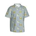 thumbnail image 2 of Daiia Baby Elephant Giraffe Hawaiian Shirt for Men Gentle Cotton Regular Short Sleeve Casual-Large, 2 of 9