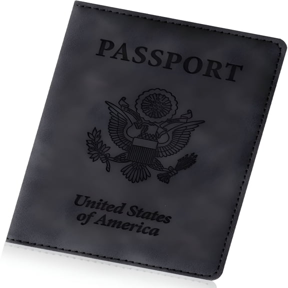 CCOCC Passport Holder for Travel Essentials,RFID Blocking Passport Cover Wallet Card Case for Women and Men (Black)