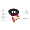 thumbnail image 2 of Simyoung 2 RCA Male to 2 RCA Male Composite Audio Video AV Cable Plug Audio Video Cable White Cables Double RCA Subwoofer Cable for Car Stereo  Marine Audio Mixer Amplifier 5FT 5 Feet, 2 of 6