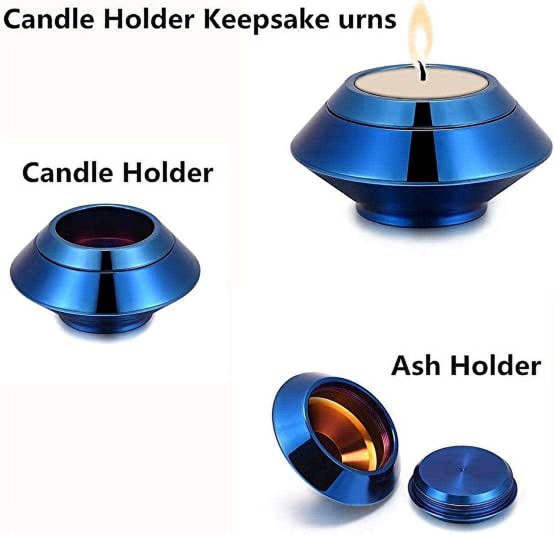 2 IN 1 Candle Ash Holder Keepsake Urn for Ashes Candlestick Urns Keepsake Cremation Urn for Human Ashes-316L Stainless Steel