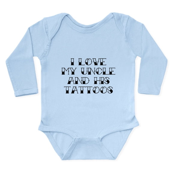CafePress - I Love My Uncle And His Tattoos Long Sleeve Infant - Long Sleeve Cotton Baby Bodysuit