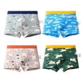 thumbnail image 3 of Shadoumai Toddler Boys Cotton Boxer Briefs Kids Soft Breathable Underwear Little Boys Boxers Cute Assorted Prints 4 Pack, 3 of 4